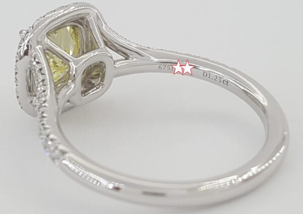 Tiffany & Co Soleste Fancy Intense Yellow Cushion Diamond Engagement Ring 1.53ct