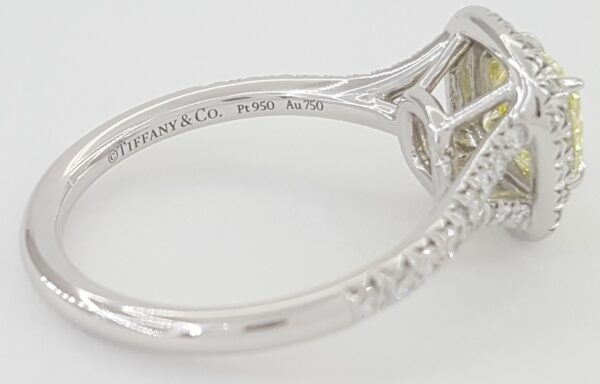 Tiffany & Co Soleste Fancy Intense Yellow Cushion Diamond Engagement Ring 1.53ct