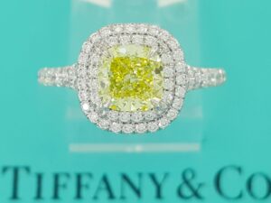 Tiffany & Co Soleste Fancy Intense Yellow Cushion Diamond Engagement Ring 1.53ct