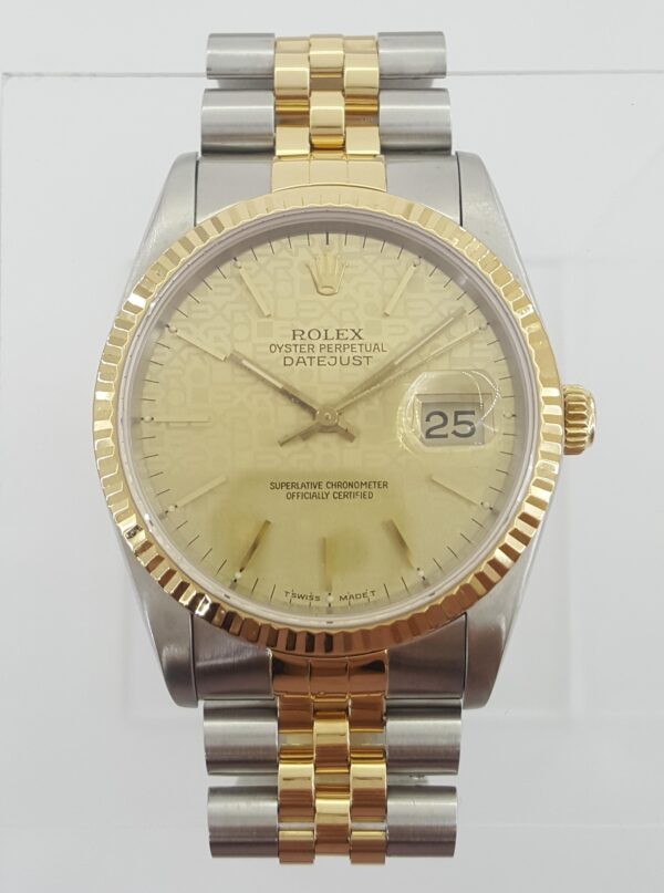 Rolex DateJust 16233 36 mm SS & Yellow Gold Jubilee Dial 8.4" 1988
