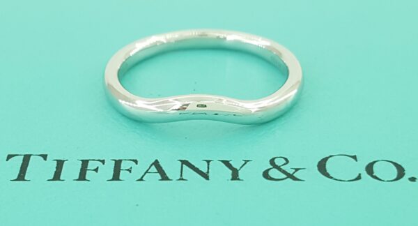 Tiffany & Co Elsa Peretti Curved Wedding Band Ring Platinum 2.2 mm Retail $1150