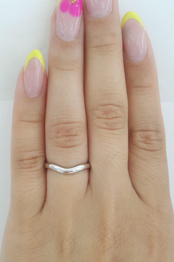Tiffany & Co Elsa Peretti Curved Wedding Band Ring Platinum 2.2 mm Retail $1150