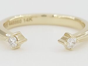 Noam Carver Split Round Diamond Yellow Gold Wedding Band Ring 14k 2.3 mm 0.06ct