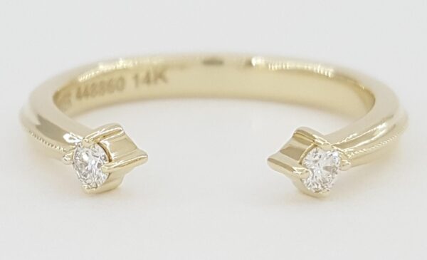 Noam Carver Split Round Diamond Yellow Gold Wedding Band Ring 14k 2.3 mm 0.06ct