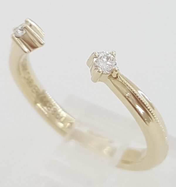Noam Carver Split Round Diamond Yellow Gold Wedding Band Ring 14k 2.3 mm 0.06ct