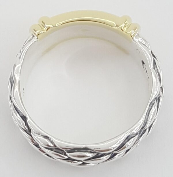David Yurman Cable Band Ring 18K Yellow Gold & Sterling Silver 8 mm