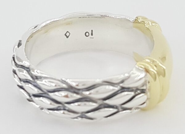David Yurman Cable Band Ring 18K Yellow Gold & Sterling Silver 8 mm