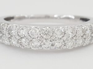 Diamond 2-Row Pave Band Ring 1 ct 14K White Gold Retail $2495