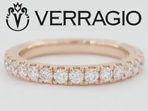 Verragio Round Diamond Wedding Band Ring 0.65 ct 14k Rose Gold 2.7 mm Rtl $3,650