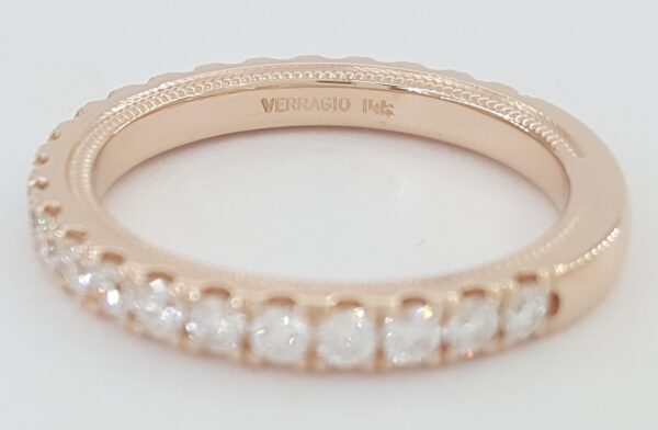 Verragio Round Diamond Wedding Band Ring 0.65 ct 14k Rose Gold 2.7 mm Rtl $3,650