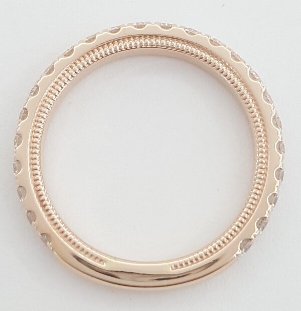Verragio Round Diamond Wedding Band Ring 0.65 ct 14k Rose Gold 2.7 mm Rtl $3,650