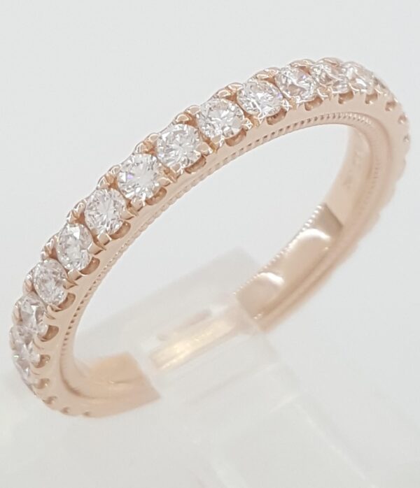 Verragio Round Diamond Wedding Band Ring 0.65 ct 14k Rose Gold 2.7 mm Rtl $3,650