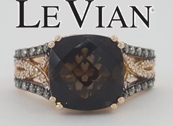 Le Vian LeVian Quartz Nude & Chocolate Diamond Ring 0.75 ct 14K Strawberry Gold