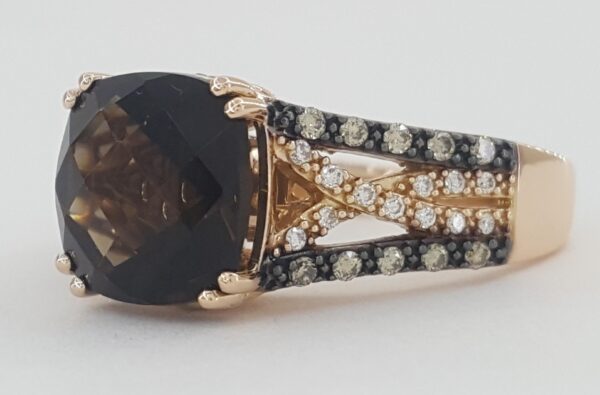 Le Vian LeVian Quartz Nude & Chocolate Diamond Ring 0.75 ct 14K Strawberry Gold