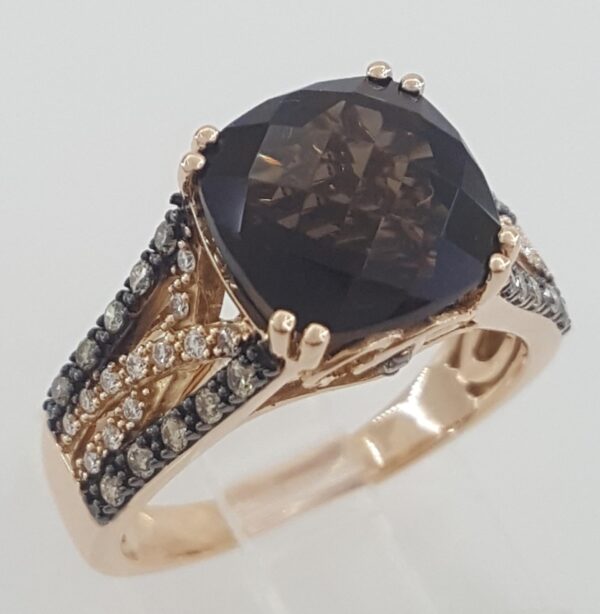 Le Vian LeVian Quartz Nude & Chocolate Diamond Ring 0.75 ct 14K Strawberry Gold