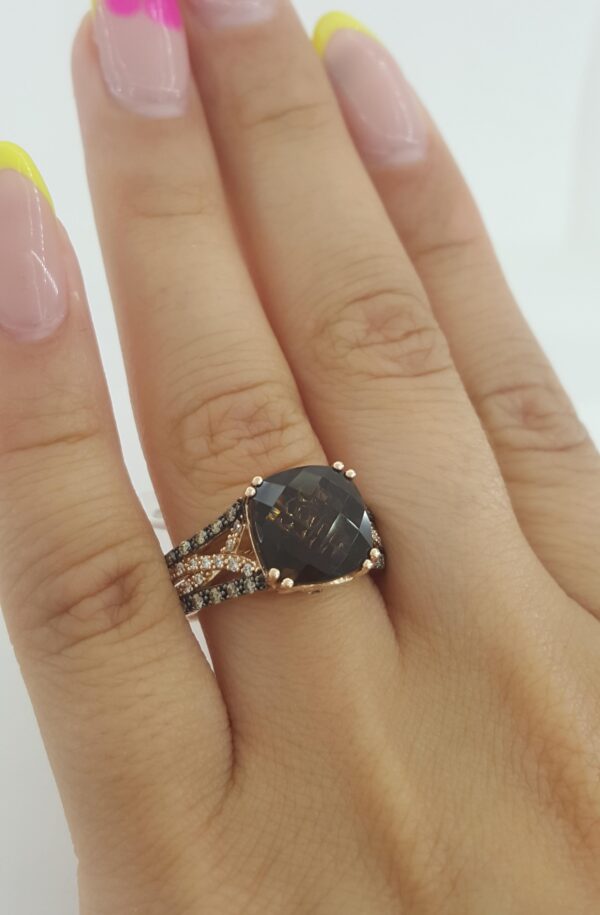 Le Vian LeVian Quartz Nude & Chocolate Diamond Ring 0.75 ct 14K Strawberry Gold