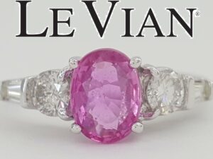 LeVian Oval Pink Sapphire & Diamond Ring 2.16 ct 18K Gold