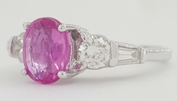 LeVian Oval Pink Sapphire & Diamond Ring 2.16 ct 18K Gold