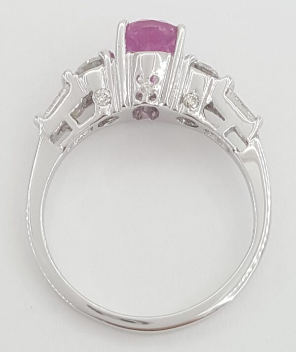 LeVian Oval Pink Sapphire & Diamond Ring 2.16 ct 18K Gold