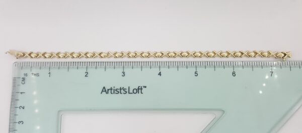 Lightweight "X" Link Bracelet Italy 7.4" 5 mm 7.5 grams 14K Yellow Gold