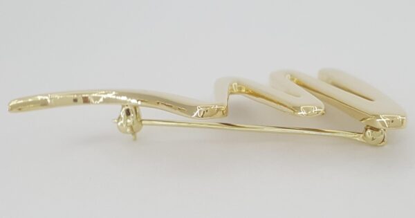 Tiffany & Co Paloma Picasso 18K Yellow Gold Zig-Zag Squiggle Pin Brooch 1.77"