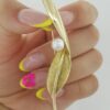 Vintage Mikimoto 18k Yellow Gold Leaf Akoya Pearl Pin Brooch 9.8 Grams