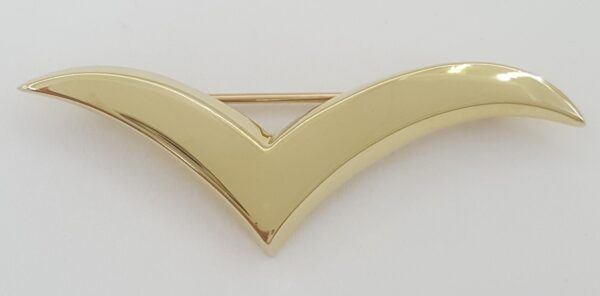 Tiffany & Co 1980's Vintage 18K Yellow Gold Seagull Brooch / Pin 1.7"