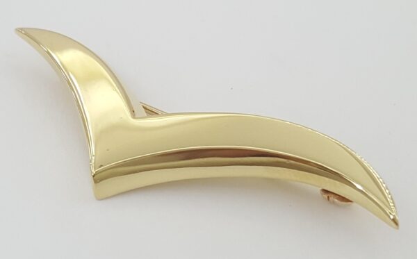 Tiffany & Co 1980's Vintage 18K Yellow Gold Seagull Brooch / Pin 1.7"
