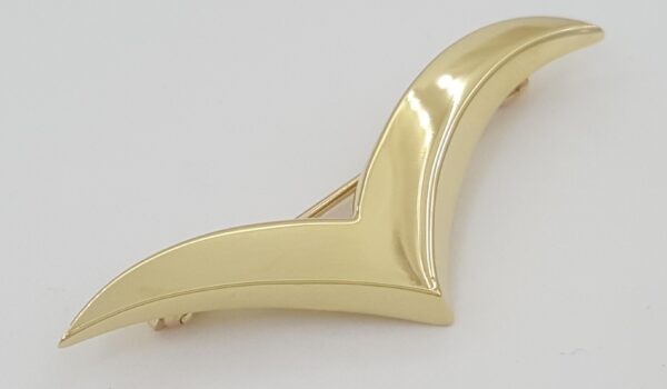 Tiffany & Co 1980's Vintage 18K Yellow Gold Seagull Brooch / Pin 1.7"
