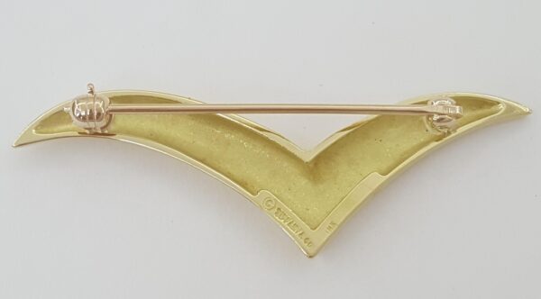 Tiffany & Co 1980's Vintage 18K Yellow Gold Seagull Brooch / Pin 1.7"