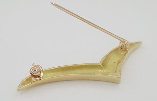 Tiffany & Co 1980's Vintage 18K Yellow Gold Seagull Brooch / Pin 1.7"