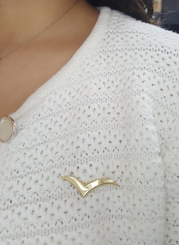 Tiffany & Co 1980's Vintage 18K Yellow Gold Seagull Brooch / Pin 1.7"