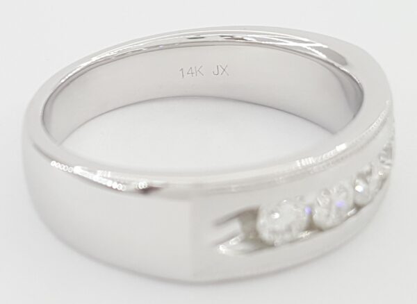Round Diamond Channel Set 14k White Gold Men's Wedding Band 1 ct Retail $3,995