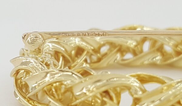 Tiffany & Co Vintage Circle Brooch Pin 14K Yellow Gold 12.8g 1.53" 1970's