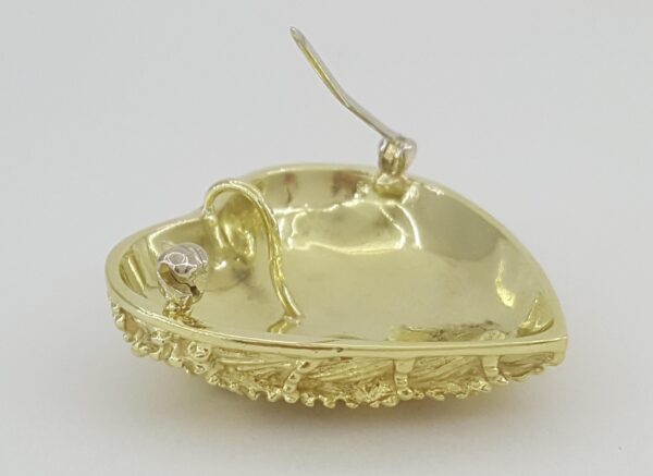 Tiffany & Co Vintage Scalloped Heart Brooch Pin Pendant 18K Yellow Gold 1.2"