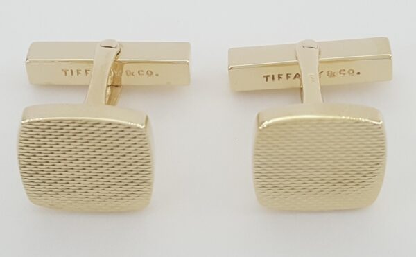 Vintage Tiffany & Co 14k Yellow Gold Square Cufflinks 11.7 Grams 1970s