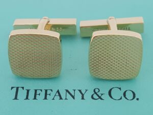 Vintage Tiffany & Co 14k Yellow Gold Square Cufflinks 11.7 Grams 1970s