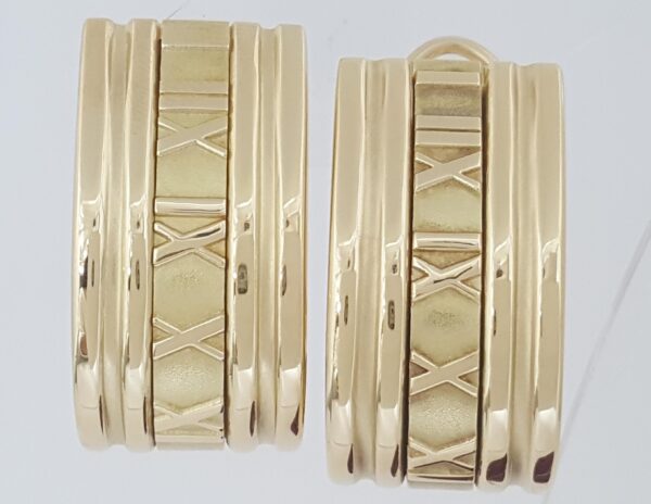 Tiffany & Co 18K Yellow Gold Atlas Clip On Earclip Earrings 26 Grams