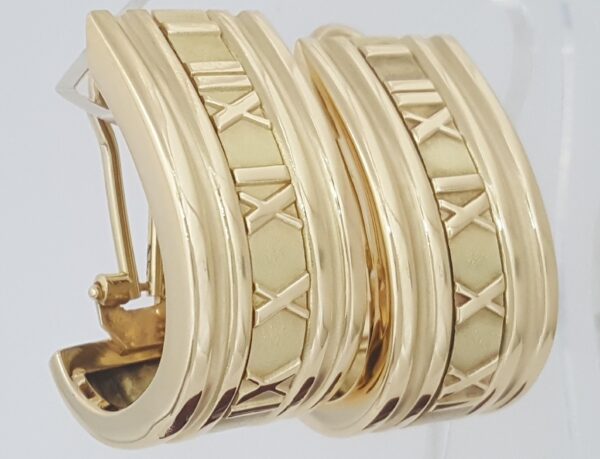 Tiffany & Co 18K Yellow Gold Atlas Clip On Earclip Earrings 26 Grams