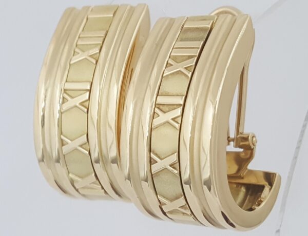 Tiffany & Co 18K Yellow Gold Atlas Clip On Earclip Earrings 26 Grams