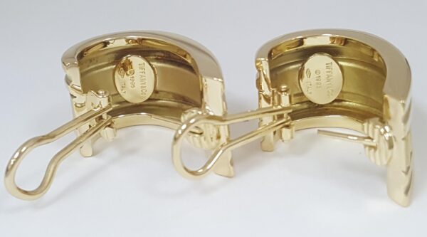 Tiffany & Co 18K Yellow Gold Atlas Clip On Earclip Earrings 26 Grams