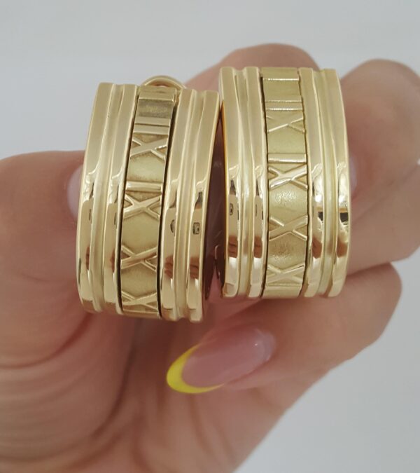 Tiffany & Co 18K Yellow Gold Atlas Clip On Earclip Earrings 26 Grams