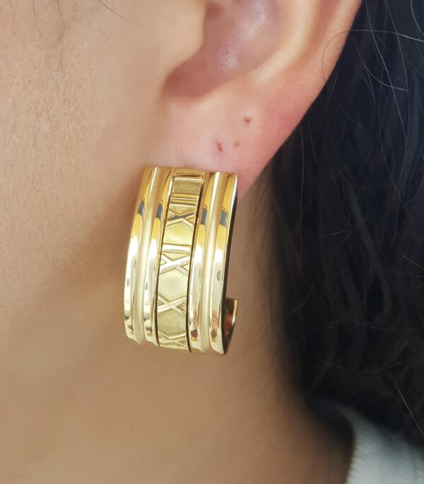 Tiffany & Co 18K Yellow Gold Atlas Clip On Earclip Earrings 26 Grams