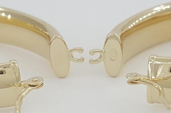 Oval Hoop Earrings 14K Yellow Gold 3.2 Grams 29x23 mm 1.1" mm Wide