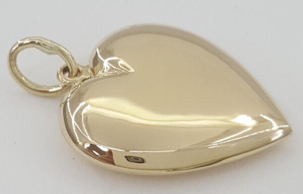 14k Yellow Gold Puff Heart Pendant 2.5 Grams 20.5mm
