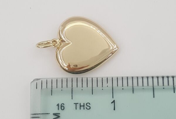 14k Yellow Gold Puff Heart Pendant 2.5 Grams 20.5mm