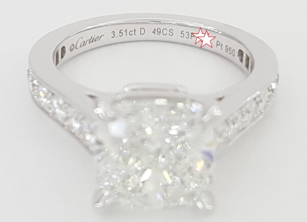 Cartier 1895 Cushion Diamond Solitaire Engagement Ring 4.03 ct Rtl $150K
