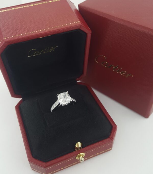 Cartier 1895 Cushion Diamond Solitaire Engagement Ring 4.03 ct Rtl $150K