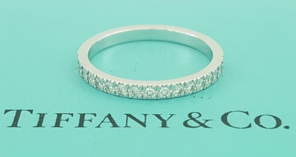 Tiffany & Co Novo ® Half Circle Diamond Wedding Band Ring 0.25 ct Platinum 2 mm