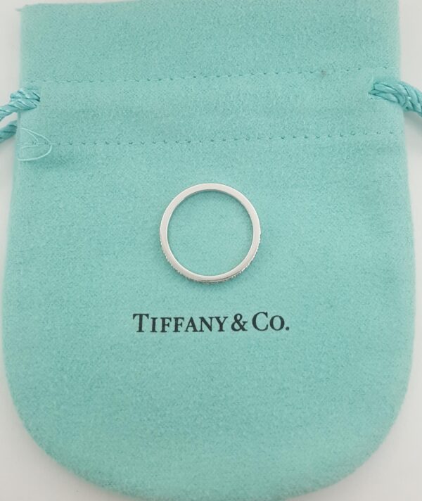 Tiffany & Co Novo ® Half Circle Diamond Wedding Band Ring 0.25 ct Platinum 2 mm